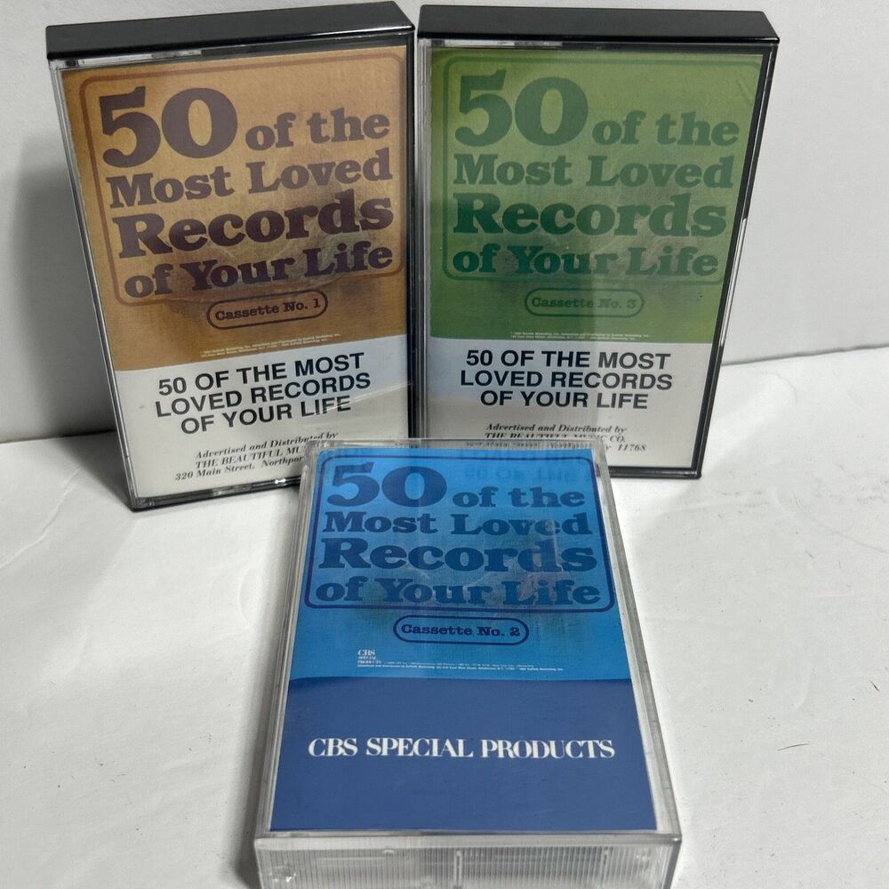 Set of 3 - 50 of the Most Loved Records of Your Life Cassette Tapes